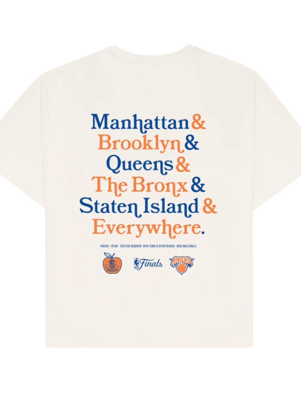 NYON Knicks 2026 Finals 6th Borough Tee NWT L
